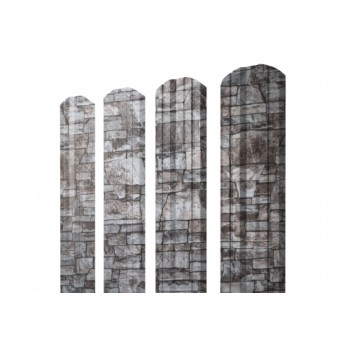 ГРАНД ЛАЙН Штакетник Twin фигурный 0,45 Print Elite Fine Stone TwinColor