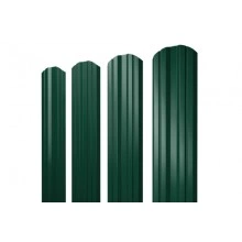 ГРАНД ЛАЙН Штакетник Twin фигурный 0,45 Drap TX RAL 6005 зеленый мох