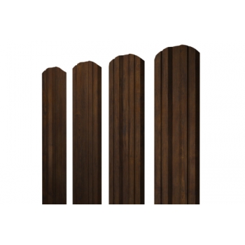 ГРАНД ЛАЙН Штакетник Twin фигурный 0,45 Print Elite Chestnut Wood TwinColor ГРАНД ЛАЙН Штакетник Twin фигурный 0,45 Print Elite Chestnut Wood TwinColor