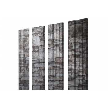 ГРАНД ЛАЙН Штакетник Twin с прямым резом 0,45 Print Elite Fine Stone Twin с прямым резомColor