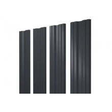 ГРАНД ЛАЙН Штакетник Twin с прямым резом 0,4 PE-Double RAL 7024 мокрый асфальт