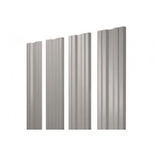 ГРАНД ЛАЙН Штакетник Twin с прямым резом 0,5 GreenCoat Pural BT, matt RR 21 светло-серый (RAL 7040 серое окно)