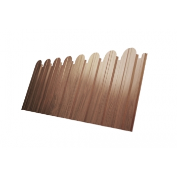 ГРАНД ЛАЙН Профнастил С10B фигурный 0,45 Print Elite с пленкой Honey Wood TwinColor