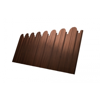 ГРАНД ЛАЙН Профнастил С10B фигурный 0,45 Print Elite с пленкой Choco Wood TwinColor ГРАНД ЛАЙН Профнастил С10B фигурный 0,45 Print Elite с пленкой Choco Wood TwinColor