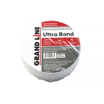 ГРАНД ЛАЙН Лента односторонняя универсальная высокопрочная Grand Line ULTRA BAND 50мм х 25м ГРАНД ЛАЙН Лента односторонняя универсальная высокопрочная Grand Line ULTRA BAND 50мм х 25м